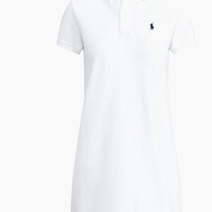Ralph Lauren White Polo Shirt with Navy Tag and Logo Accent